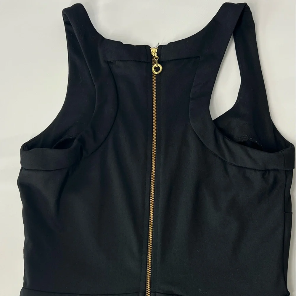 Cynthia Rowley Women’s XS Black Liw Scoop Neck Fitted Waist Mini Flare dress - Picture 12 of 14